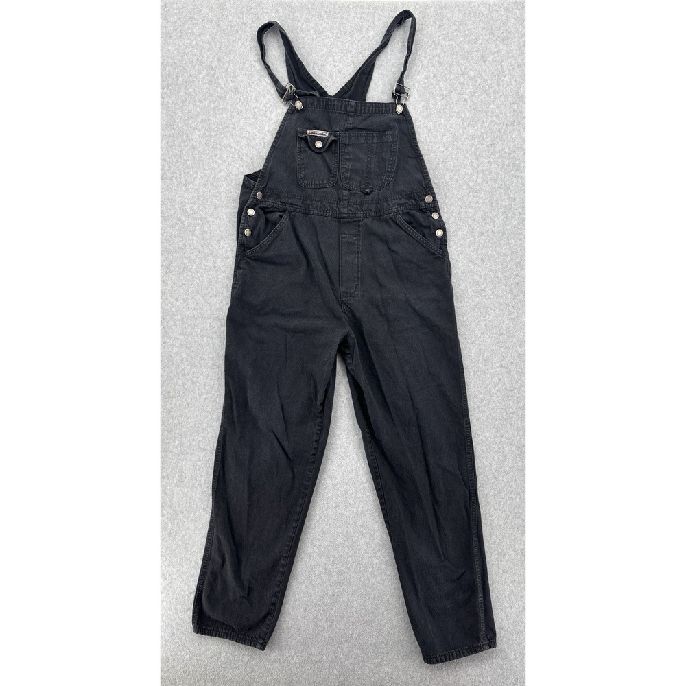 Vintage London London Black Denim Overalls Mens L Carpenter Bib Cotton
